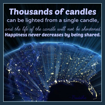 Thousands of candles can be lighted from a single candle, and the life of the candle not be shortened. Happiness never decrease by being shared