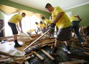 Mormon Helping Hands provide disaster relief after major flooding in Houston, Texas.